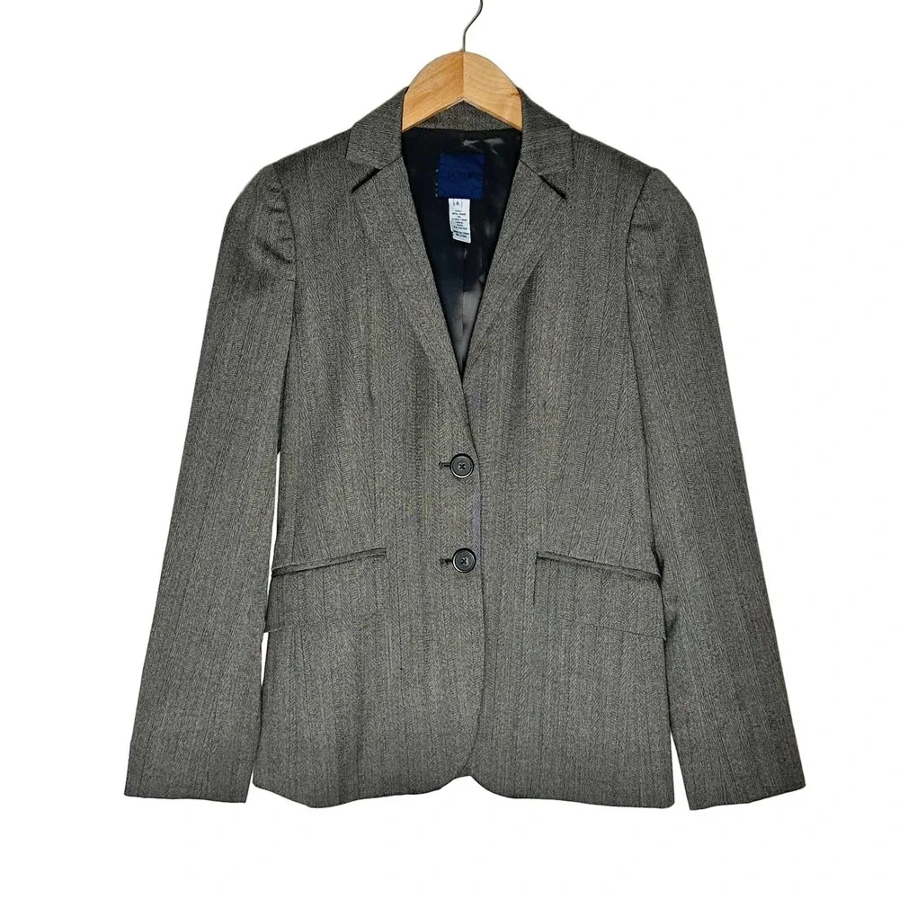 J. Crew | Women | Gray Twill Wool Blend Single Breasted Blazer | Size 0